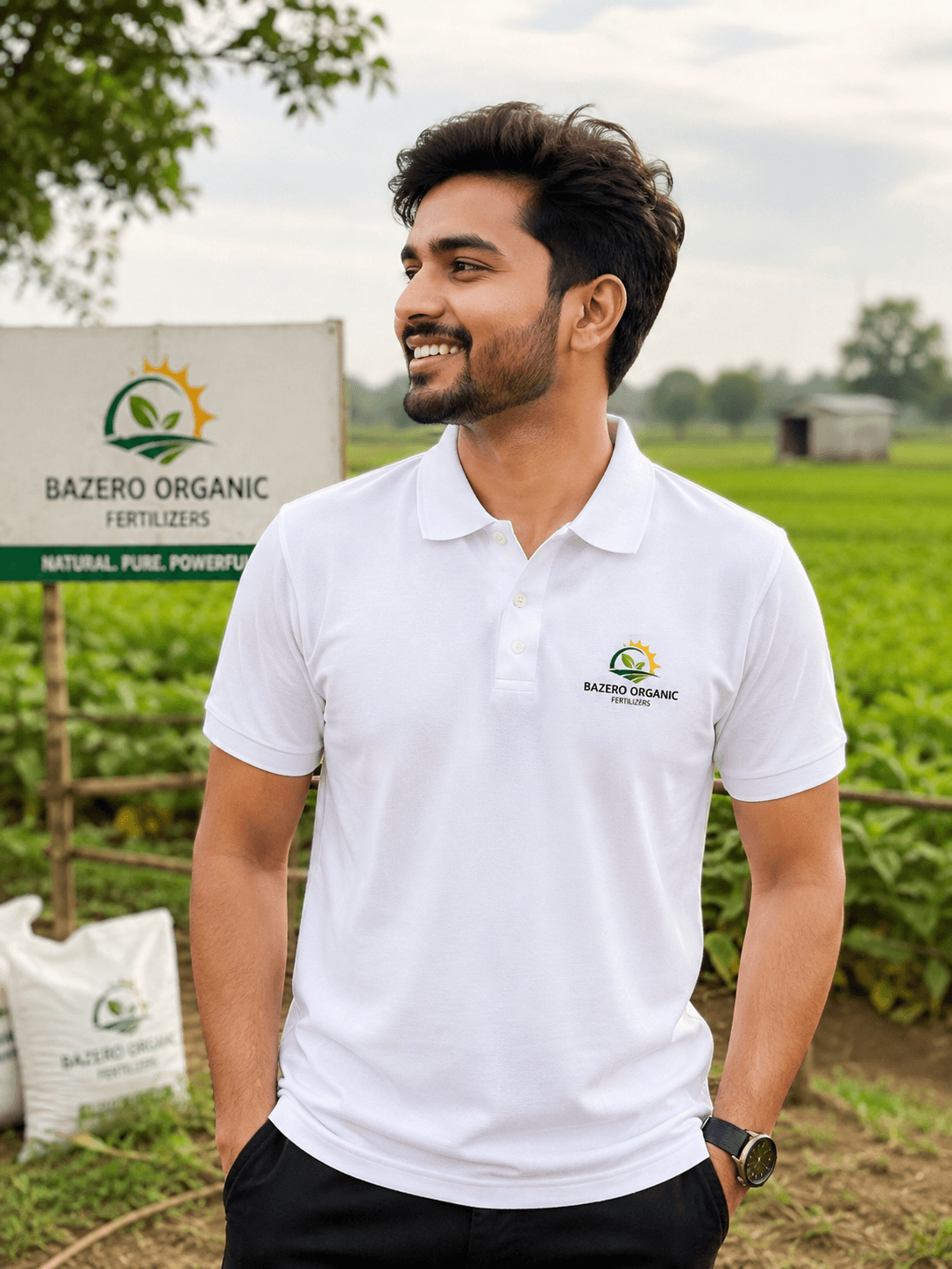 Classic White Graphic Polo T-Shirt